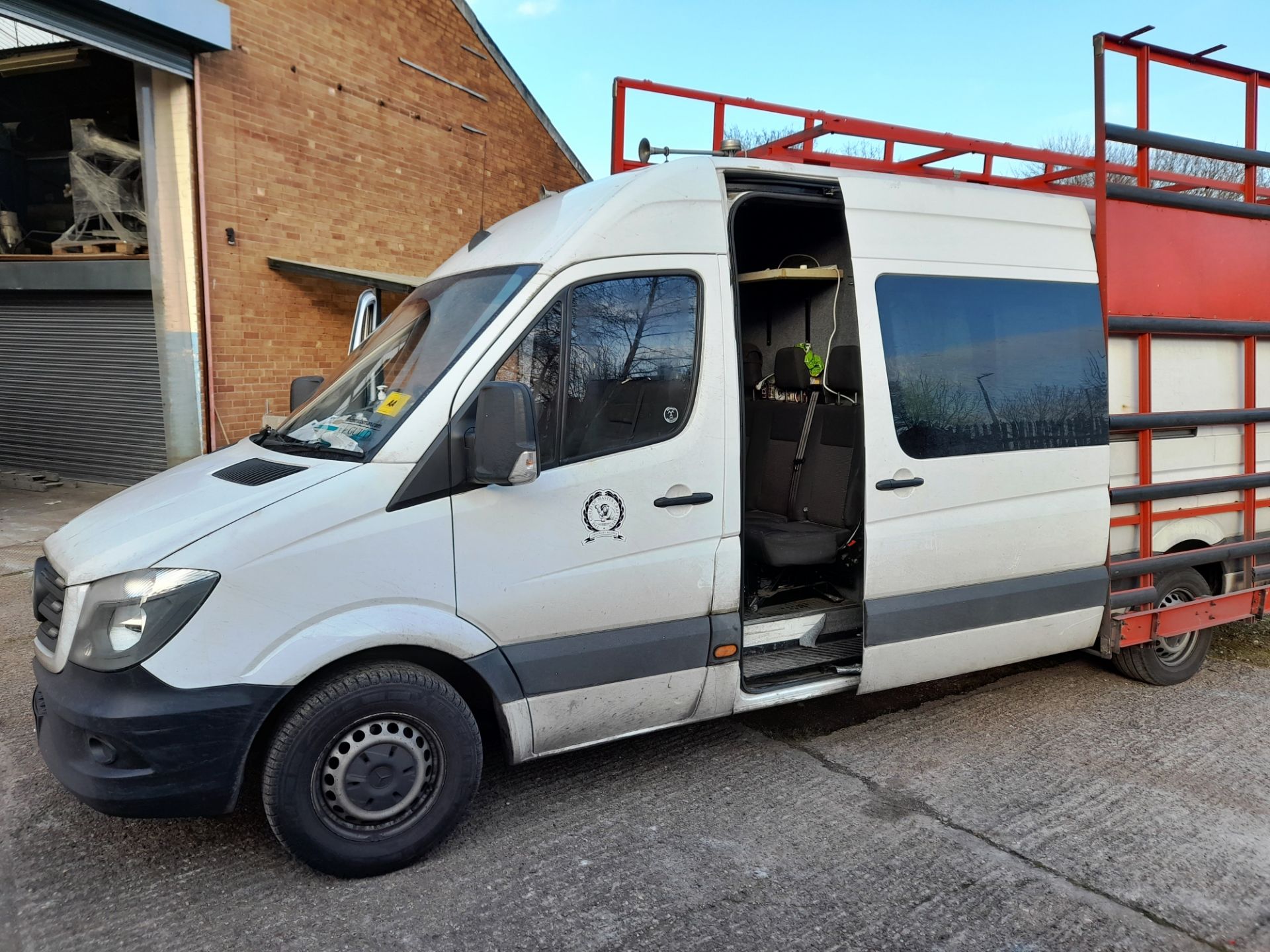 Mercedes Benz Sprinter 313 2.2CDI Van, with rear mounted ladder, up and over racking system, plus - Image 10 of 18