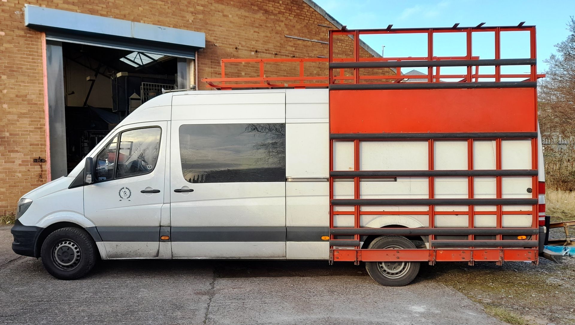 Mercedes Benz Sprinter 313 2.2CDI Van, with rear mounted ladder, up and over racking system, plus - Image 2 of 18