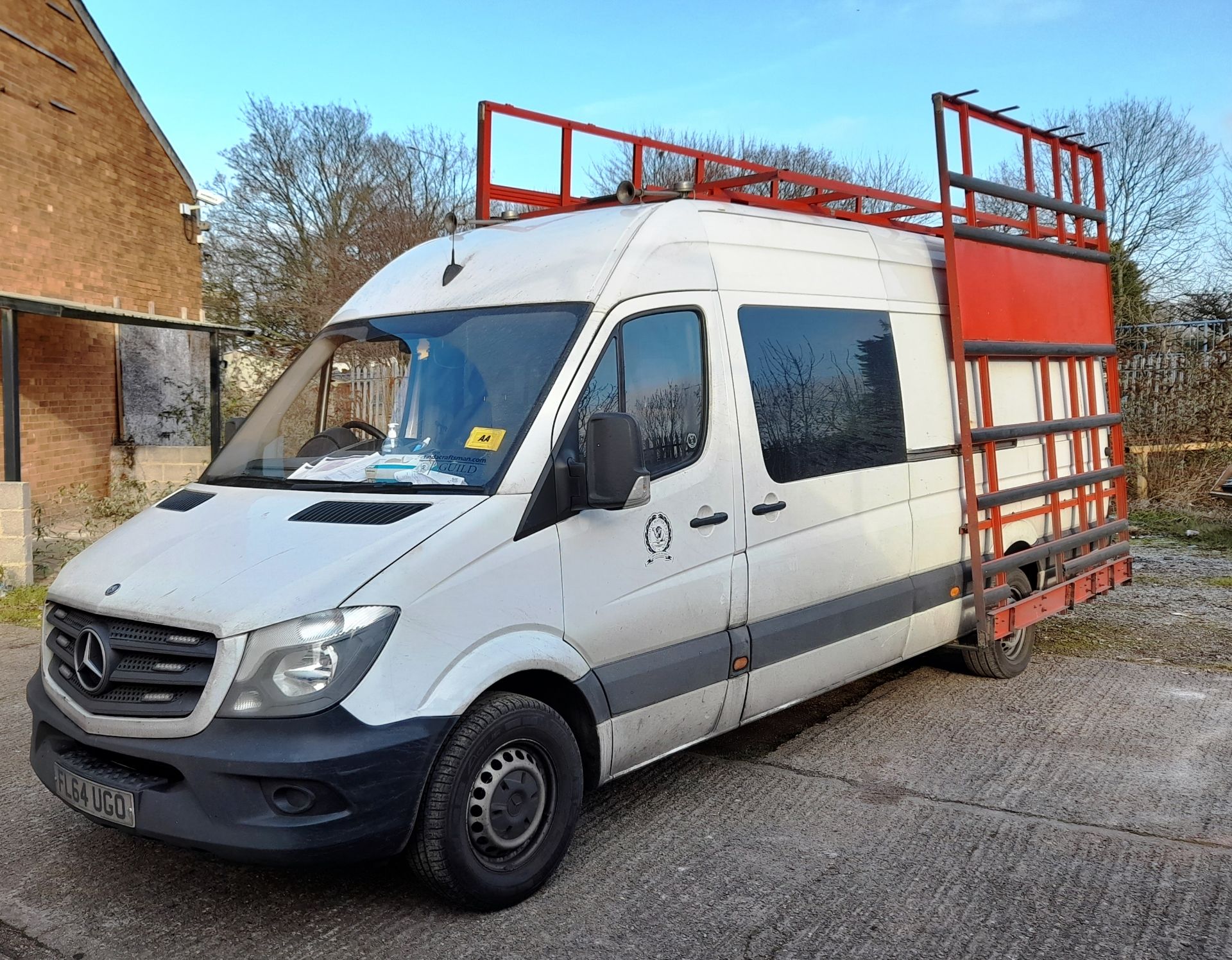 Mercedes Benz Sprinter 313 2.2CDI Van, with rear mounted ladder, up and over racking system, plus