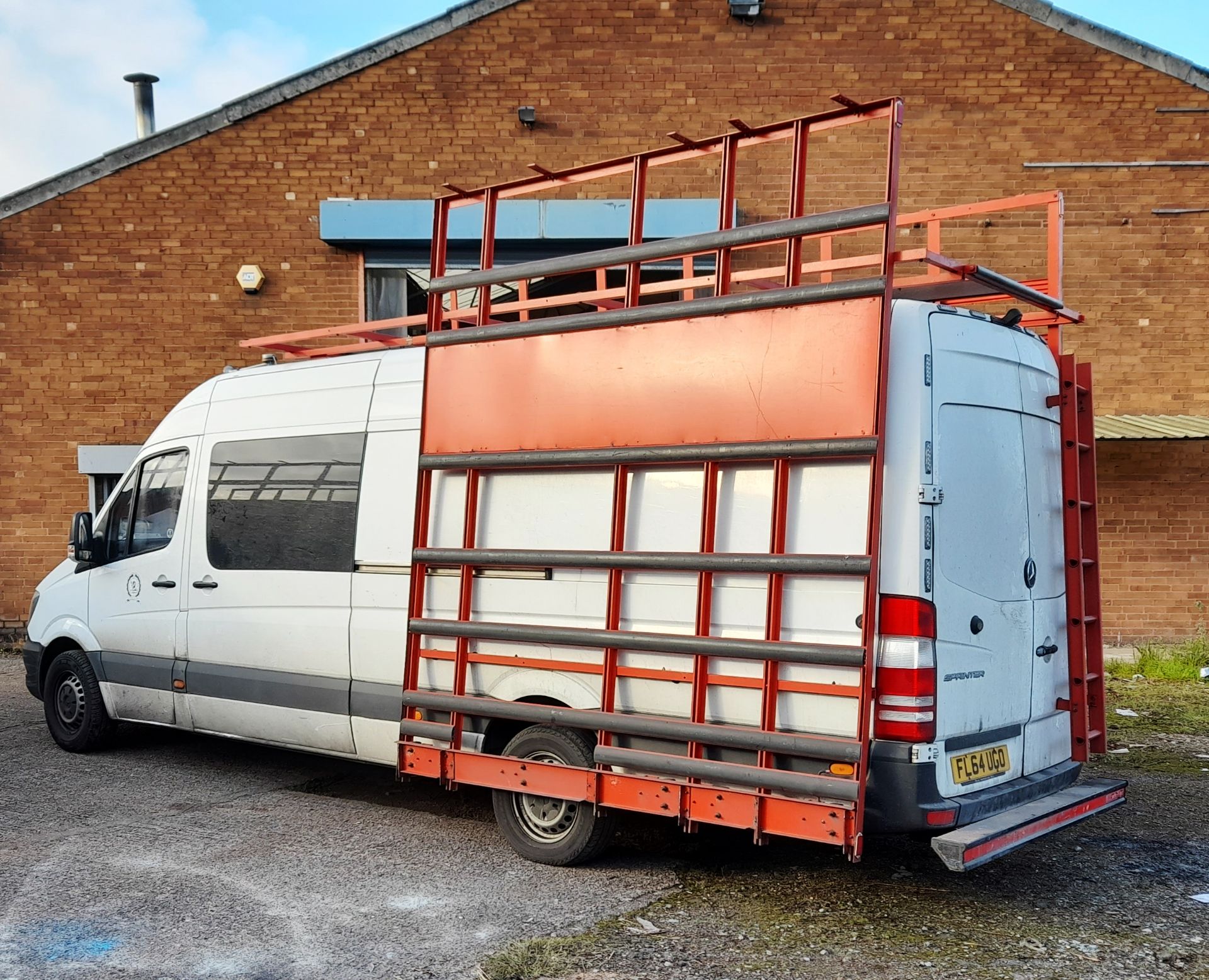 Mercedes Benz Sprinter 313 2.2CDI Van, with rear mounted ladder, up and over racking system, plus - Image 3 of 18
