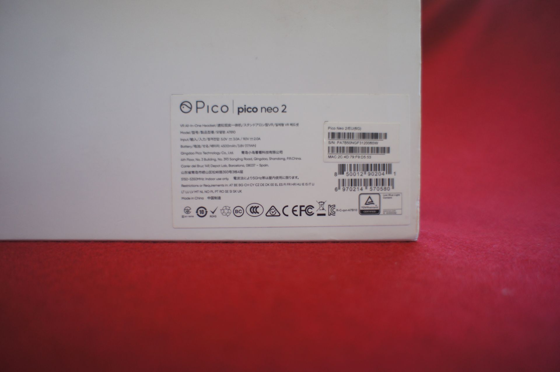 Pico Neo 2 VR headset, Asset Number D10, S/N PA7B5 - Image 2 of 3
