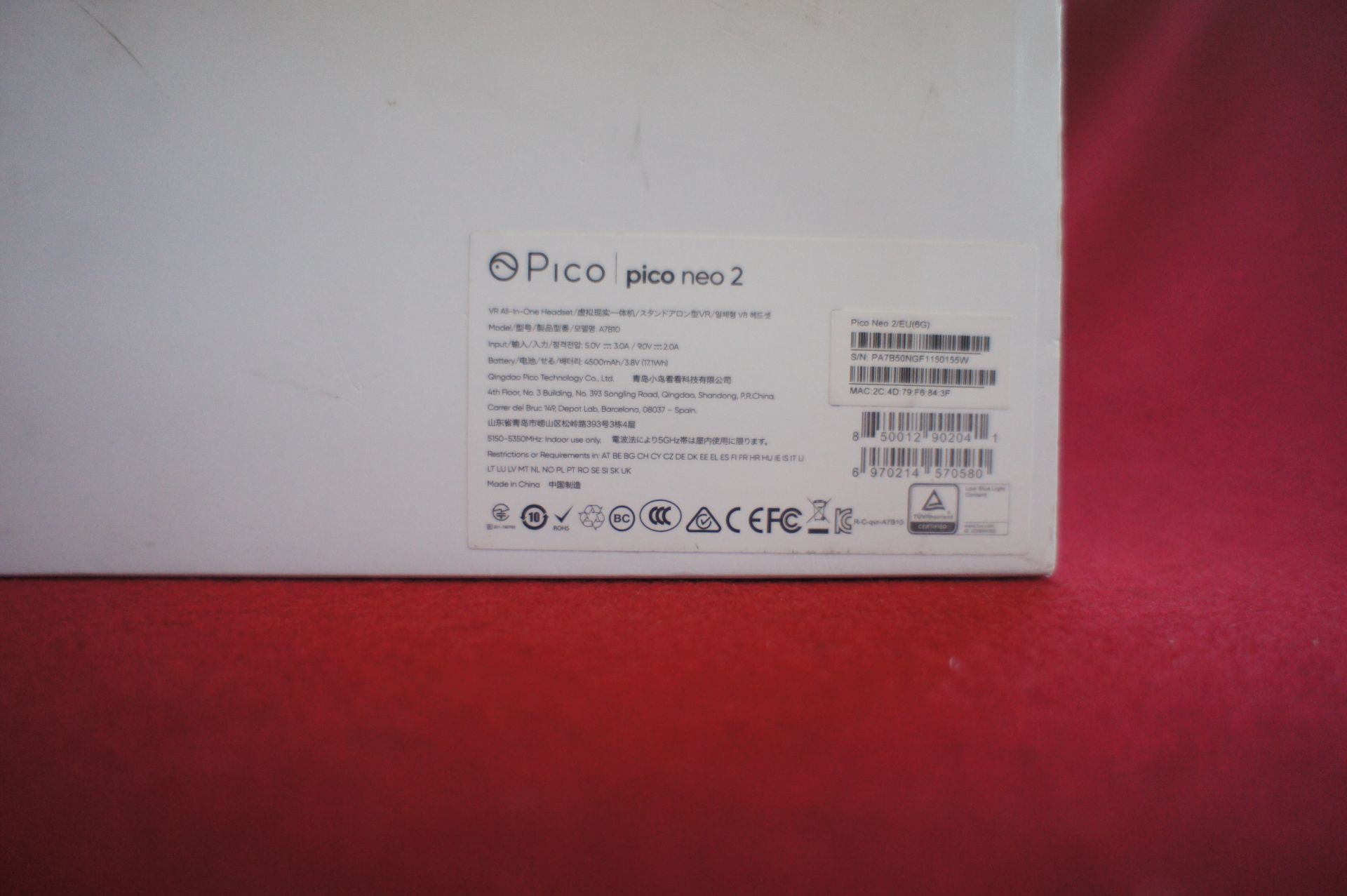 Pico Neo 2 VR headset, Asset Number B8, S/N PA7B50 - Image 2 of 3