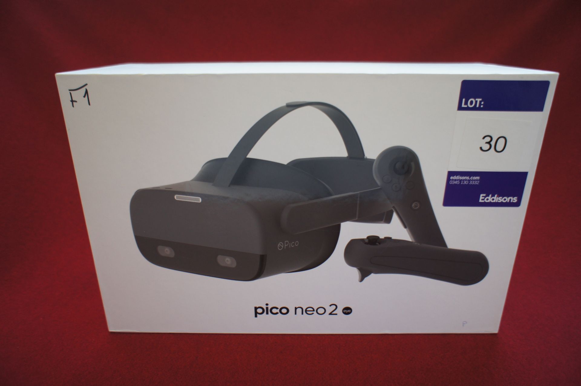 Pico Neo 2 EYE VR headset, Asset Number F1, S/N PA