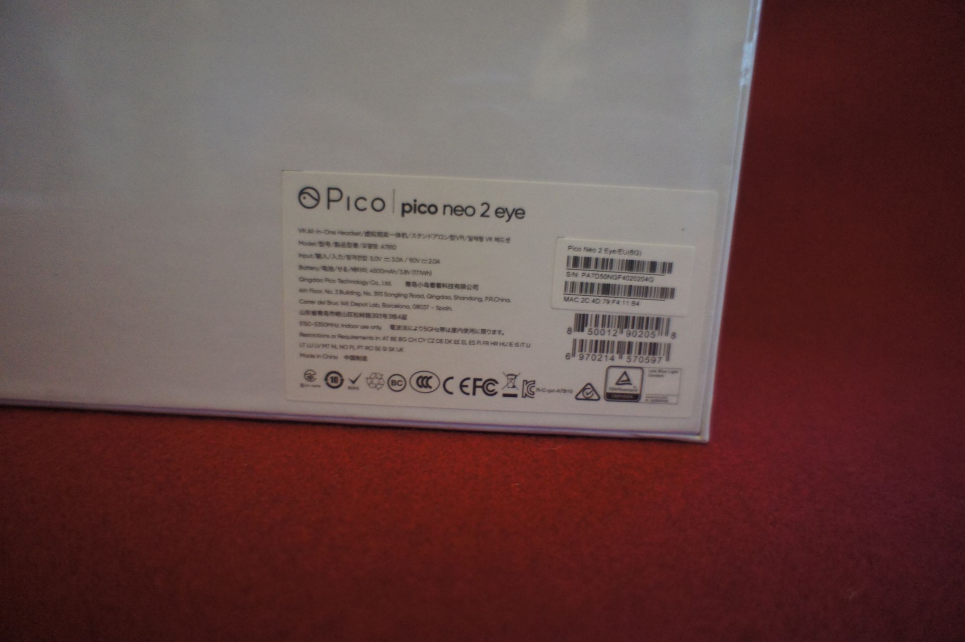 Pico Neo 2 EYE VR headset, Asset Number F8, S/N PA - Image 2 of 3