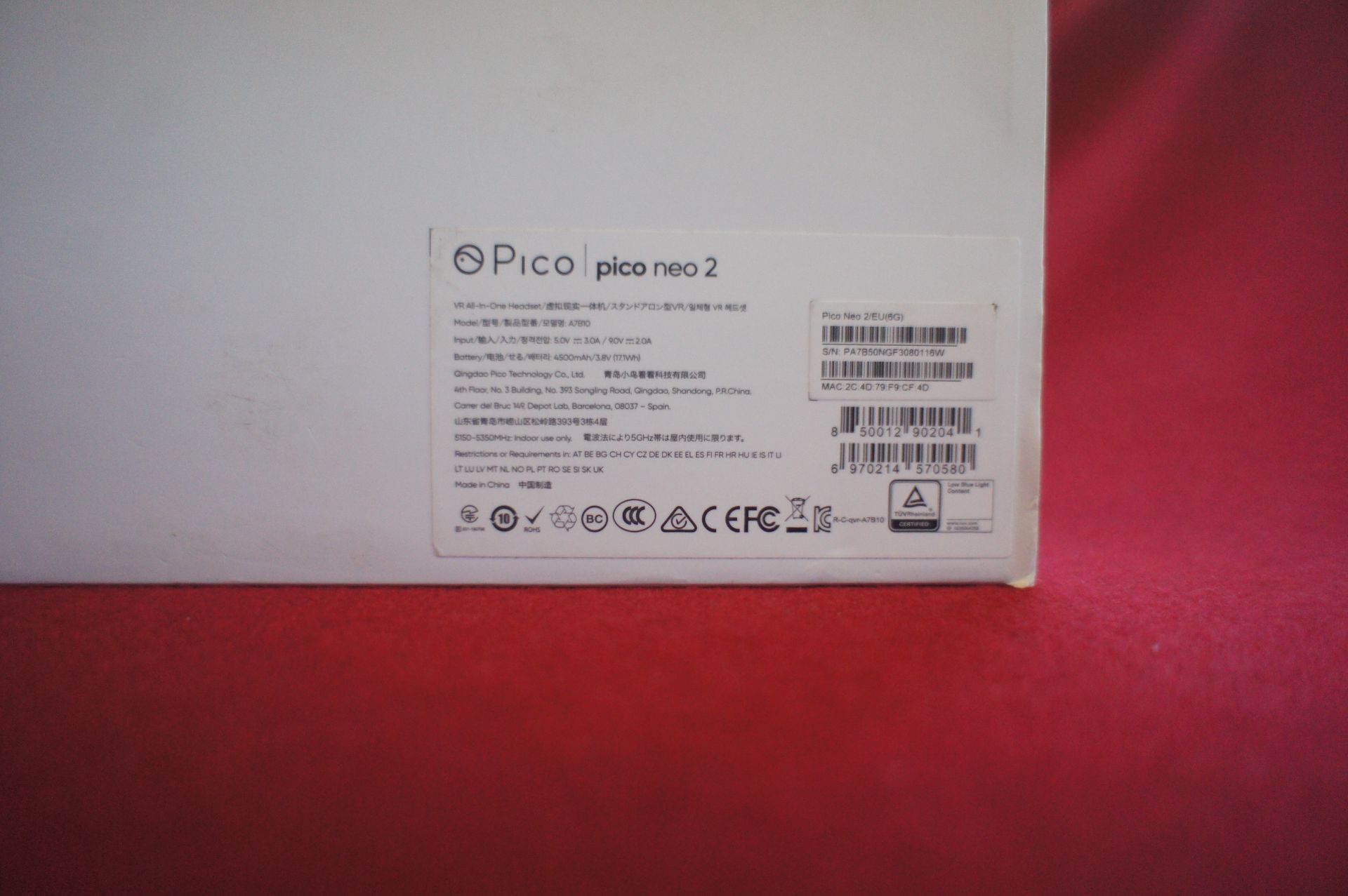 Pico Neo 2 VR headset, Asset Number D7, S/N PA7B50 - Image 2 of 3