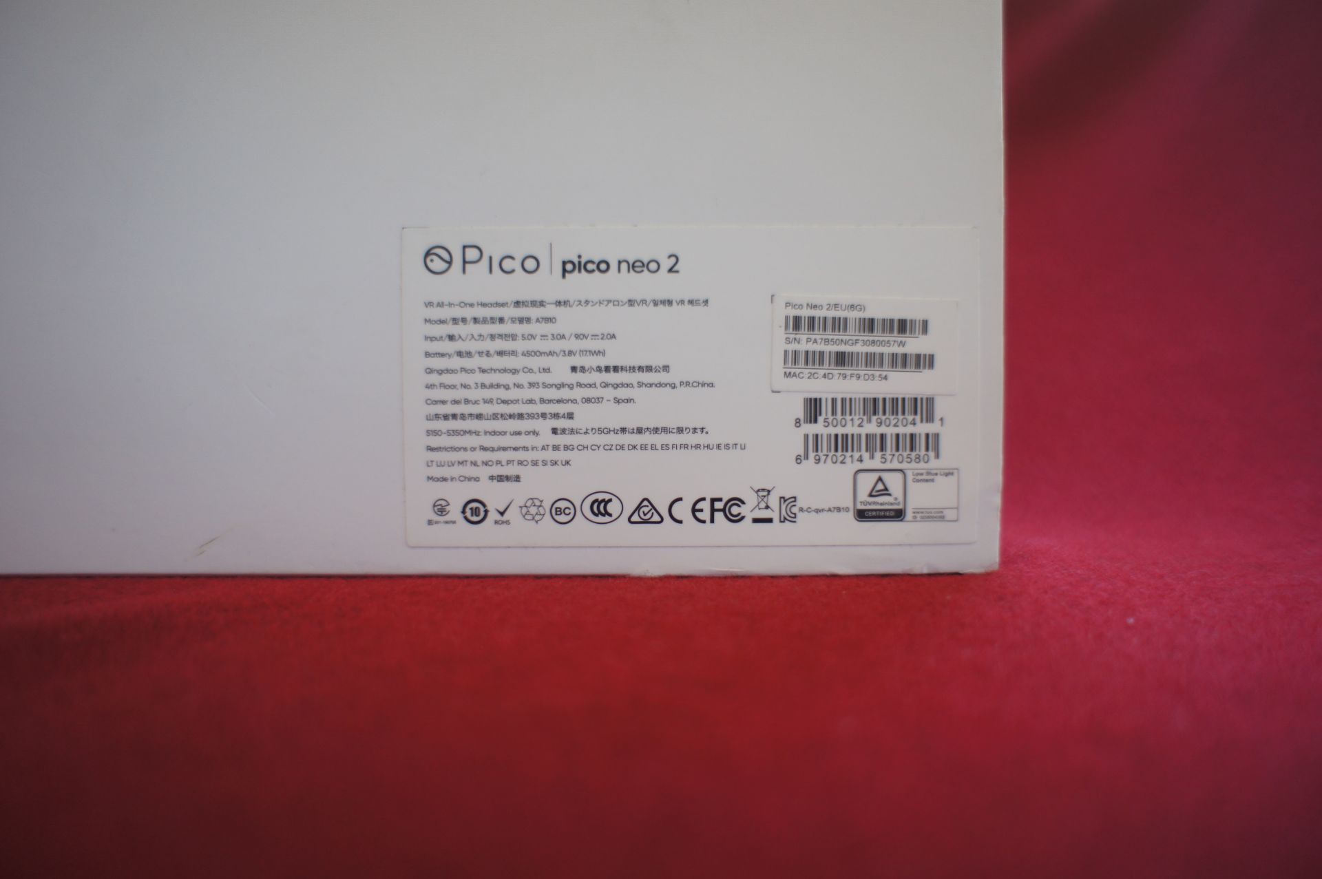 Pico Neo 2 VR headset, Asset Number D2, S/N PA7B50 - Image 2 of 3