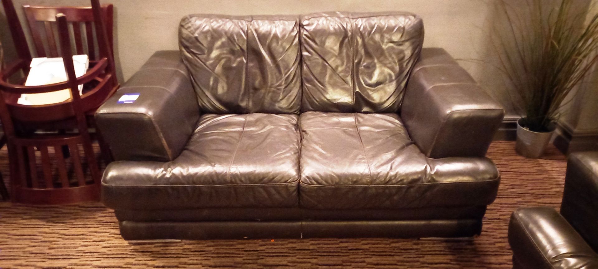 Two Piece Leather Sofa & Armchair Set - Image 2 of 3