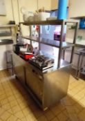 Parry Hot Cupboard Mobile Counter with Overhead Sh