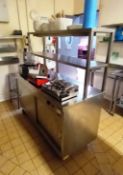 Parry Hot Cupboard Mobile Counter with Overhead Sh