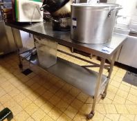 Stainless Steel Mobile Workbench with Undershelf (