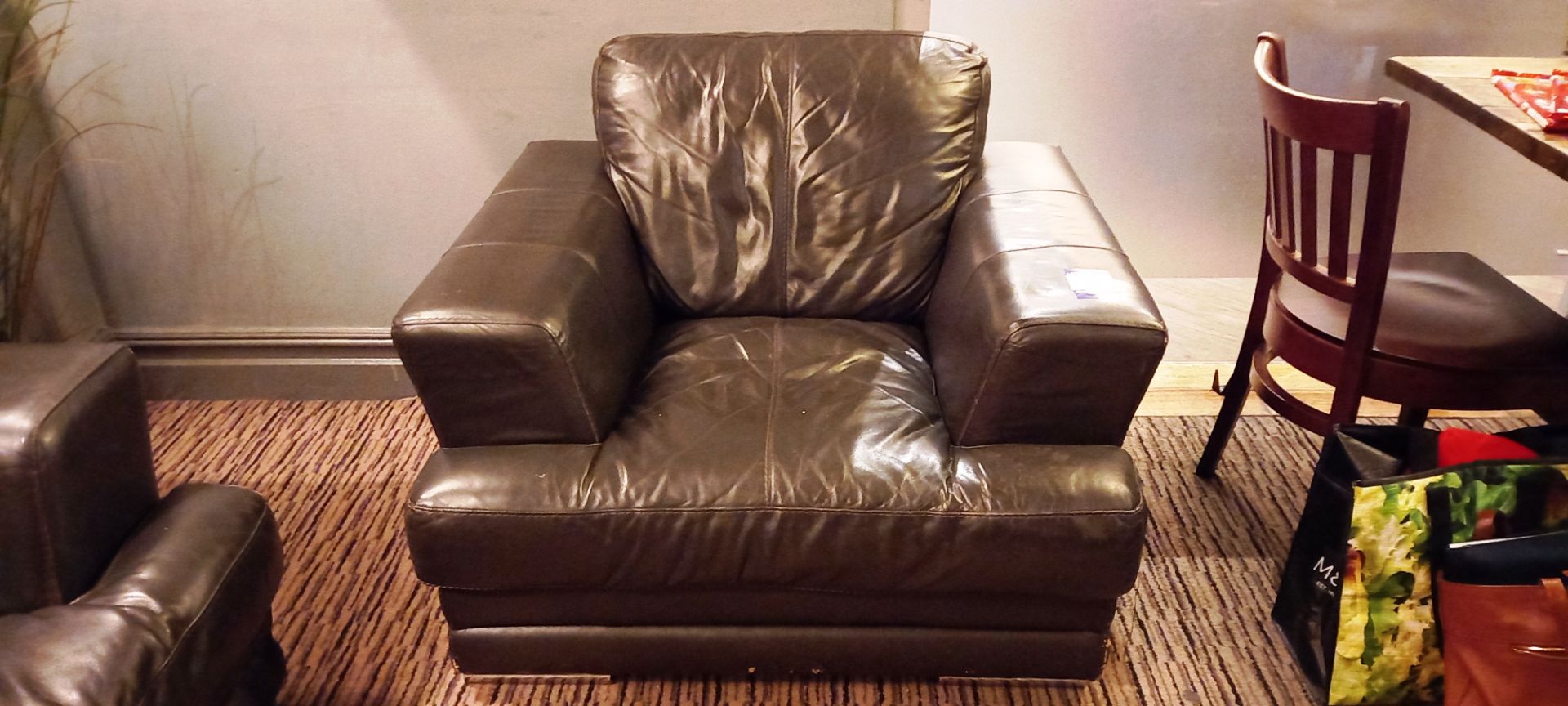 Two Piece Leather Sofa & Armchair Set - Image 3 of 3