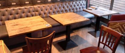 3 x Rustik Effect Square Tables with 3 x Wooden Re