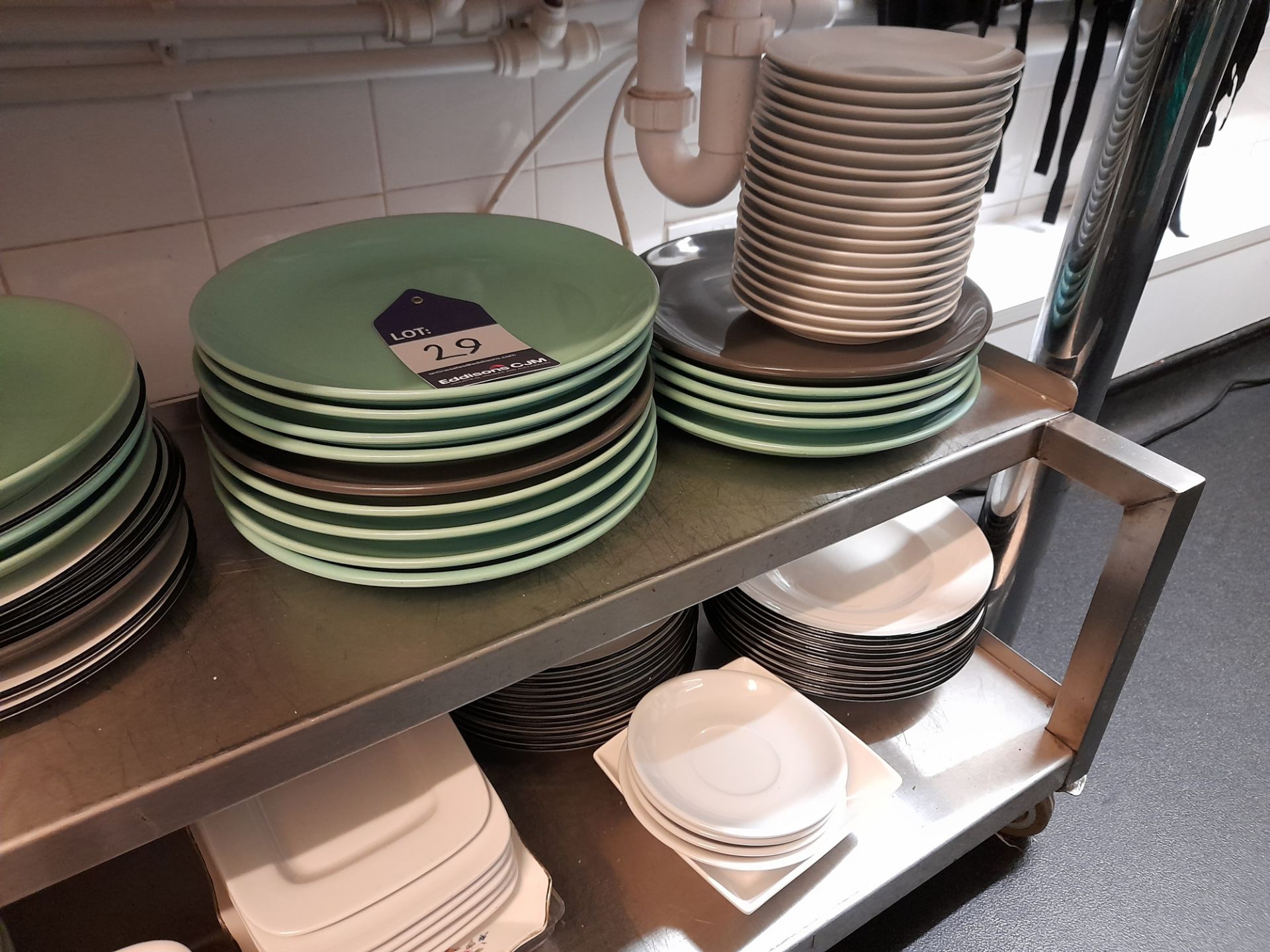 Assortment of crockery to trolley, to include plates, cups, saucers, etc - Image 2 of 5