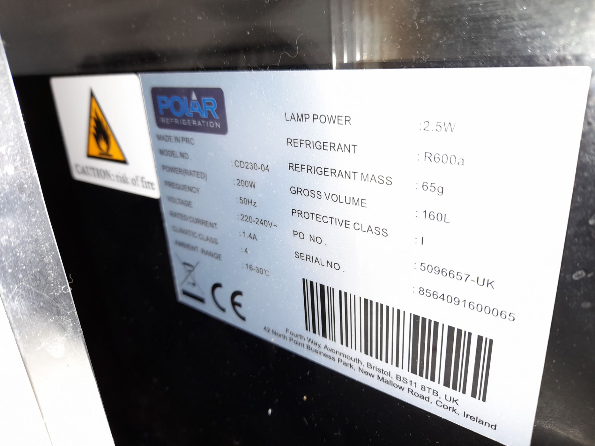 Polar CD230-04 countertop refrigerated display chiller - Image 3 of 3