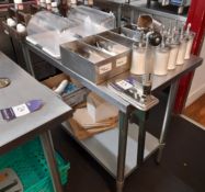 Canteen stainless steel worktable, with Vogue can opener (Approximately 1200 x 600)