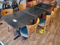 3 x Dining tables (Approximately 700 x 700), with 6 x dining chairs