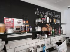 3 x Glazed wall mounted shelves (Approximately 1500 x 250), purchasers to remove