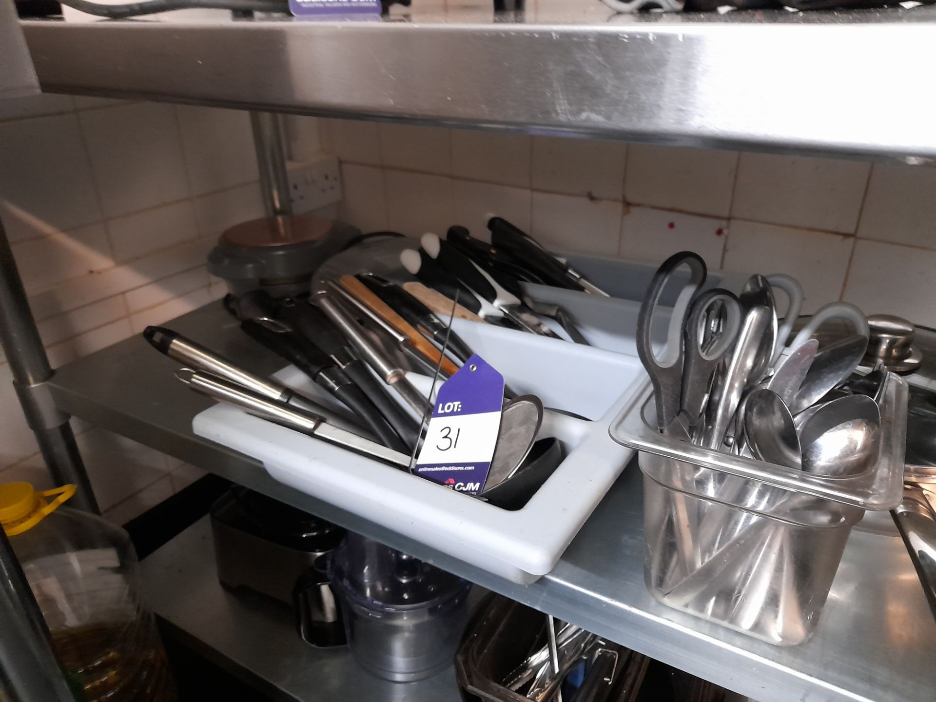 Assortment of kitchen equipment comprising pots, pans, GenWare serving units, chopping boards, and - Image 8 of 8