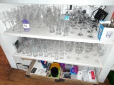 Assortment of glass wear, to bar