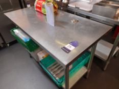 Stainless steel worktable (Approximately 1200 x 600)