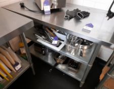 Stainless steel worktable with undershelf (Approximately 1200 x 600)