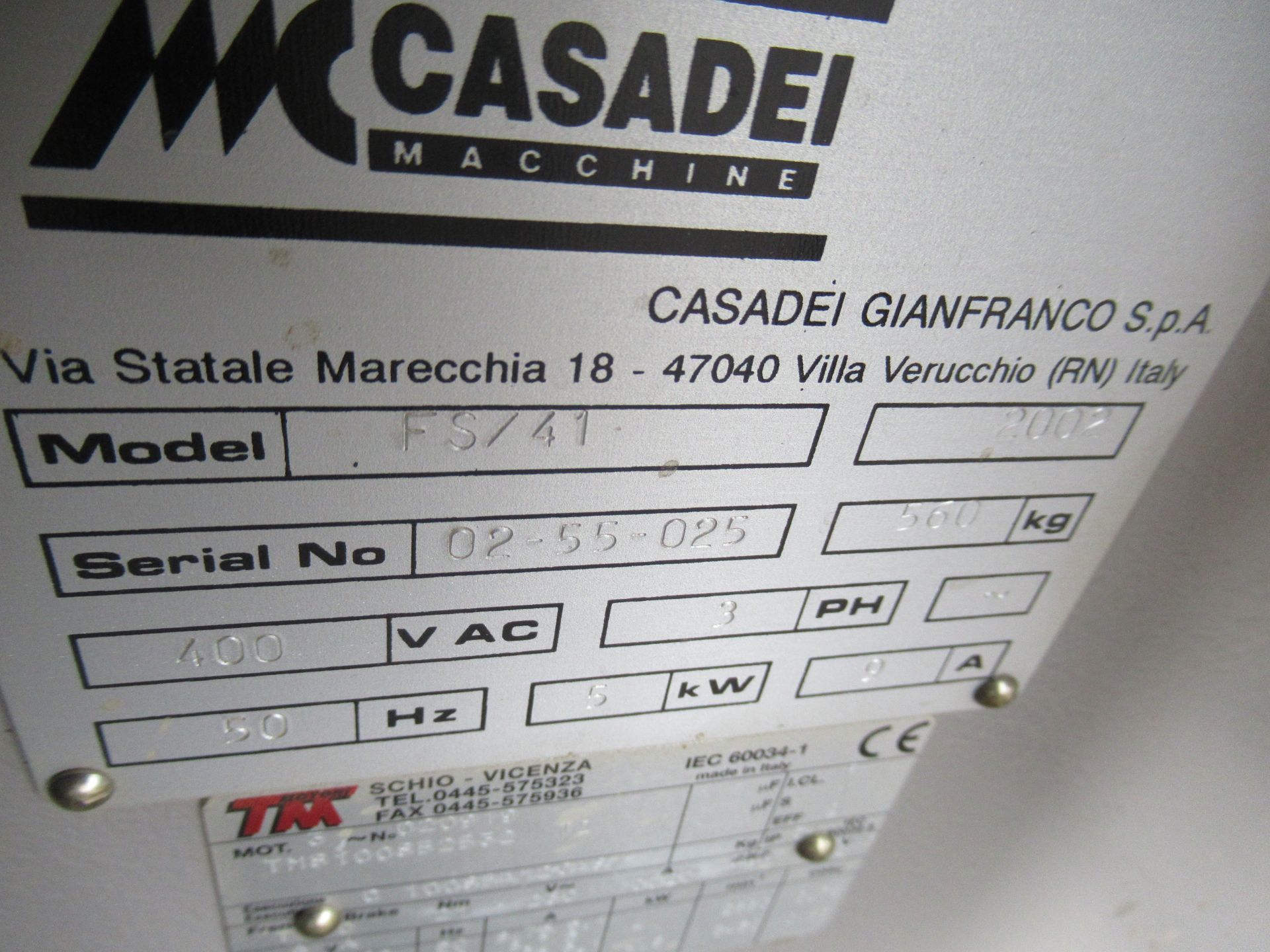 Casadei FS41 planer thicknesser CE with manual. - Image 10 of 10