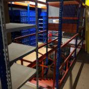 Rack supported mezzanine floor, and Stock storage racking solution comprising circa 28 metres long