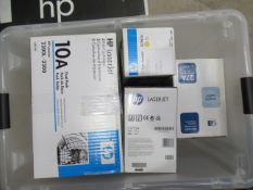 4 various HP LaserJet ink cartridges to crate with HP LaserJet 5500 image transfer kit