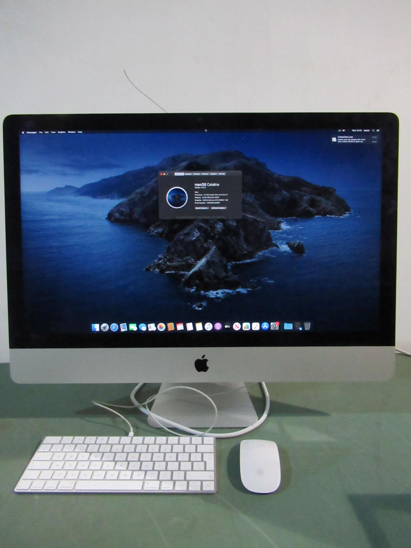 Apple iMac with i7 intel core processor and 16GB RAM.