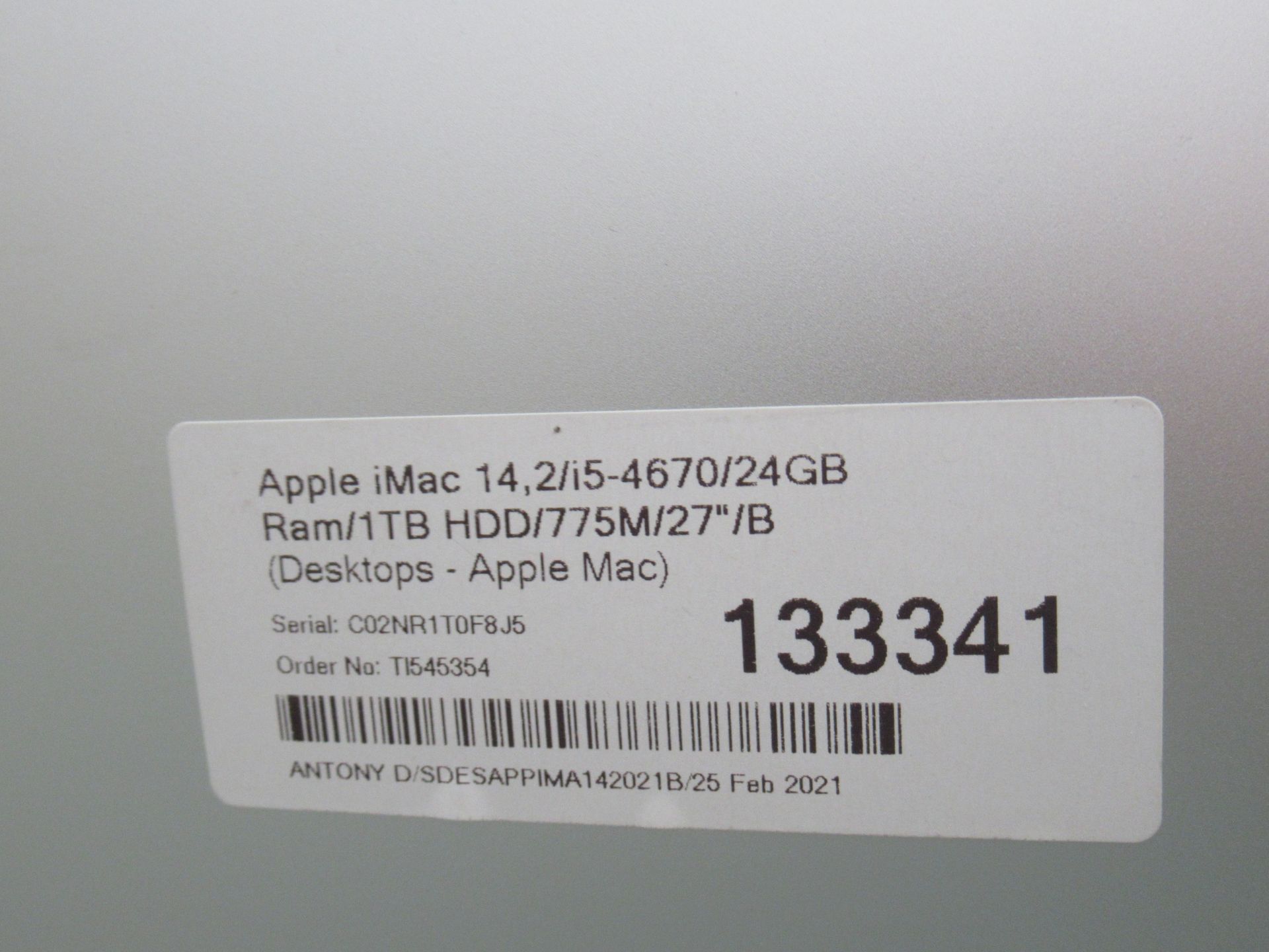 Apple iMac with i5 processor and 24GB RAM. - Image 9 of 9