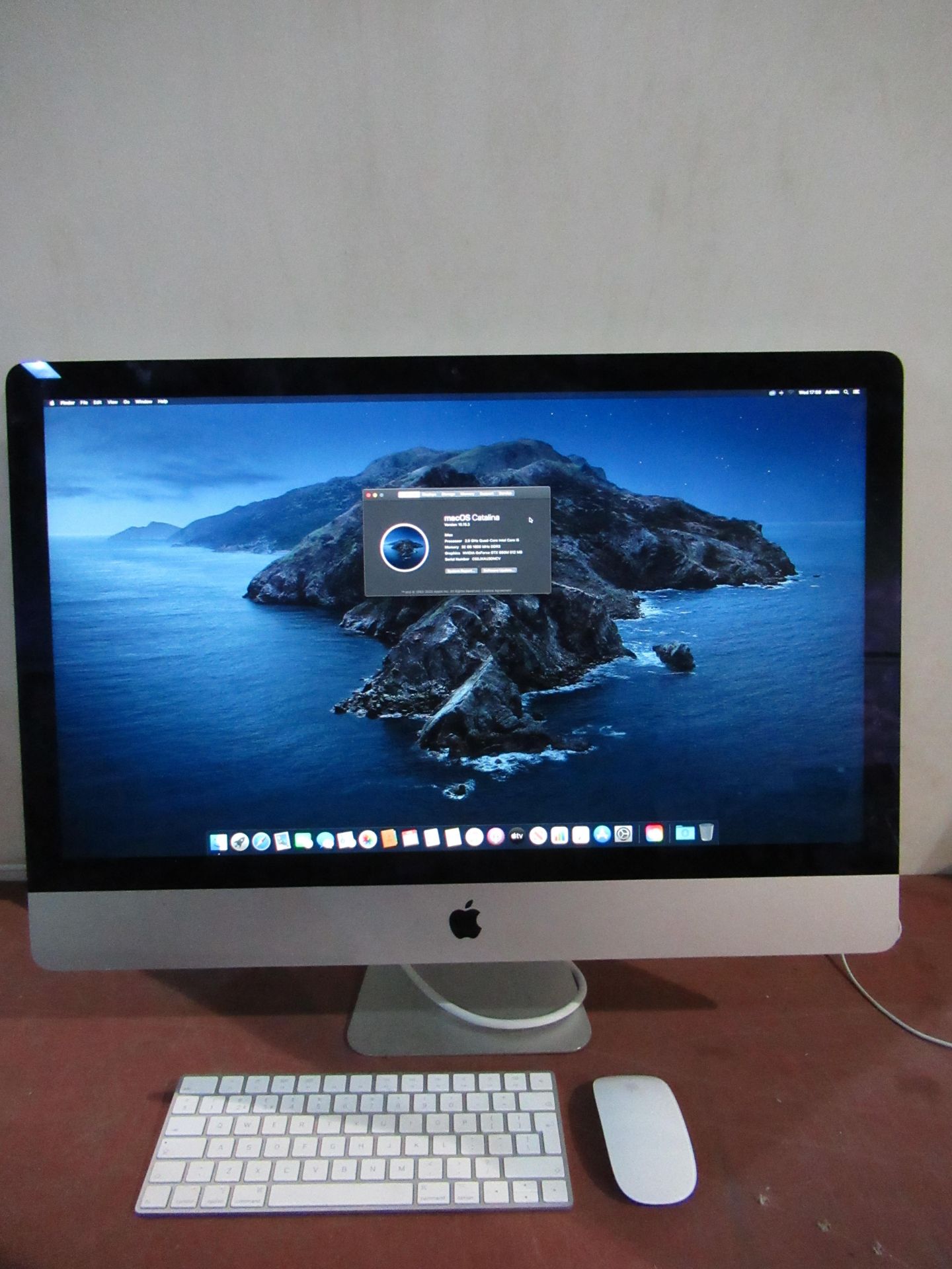 Apple iMac with i5 processor and 32GB RAM.