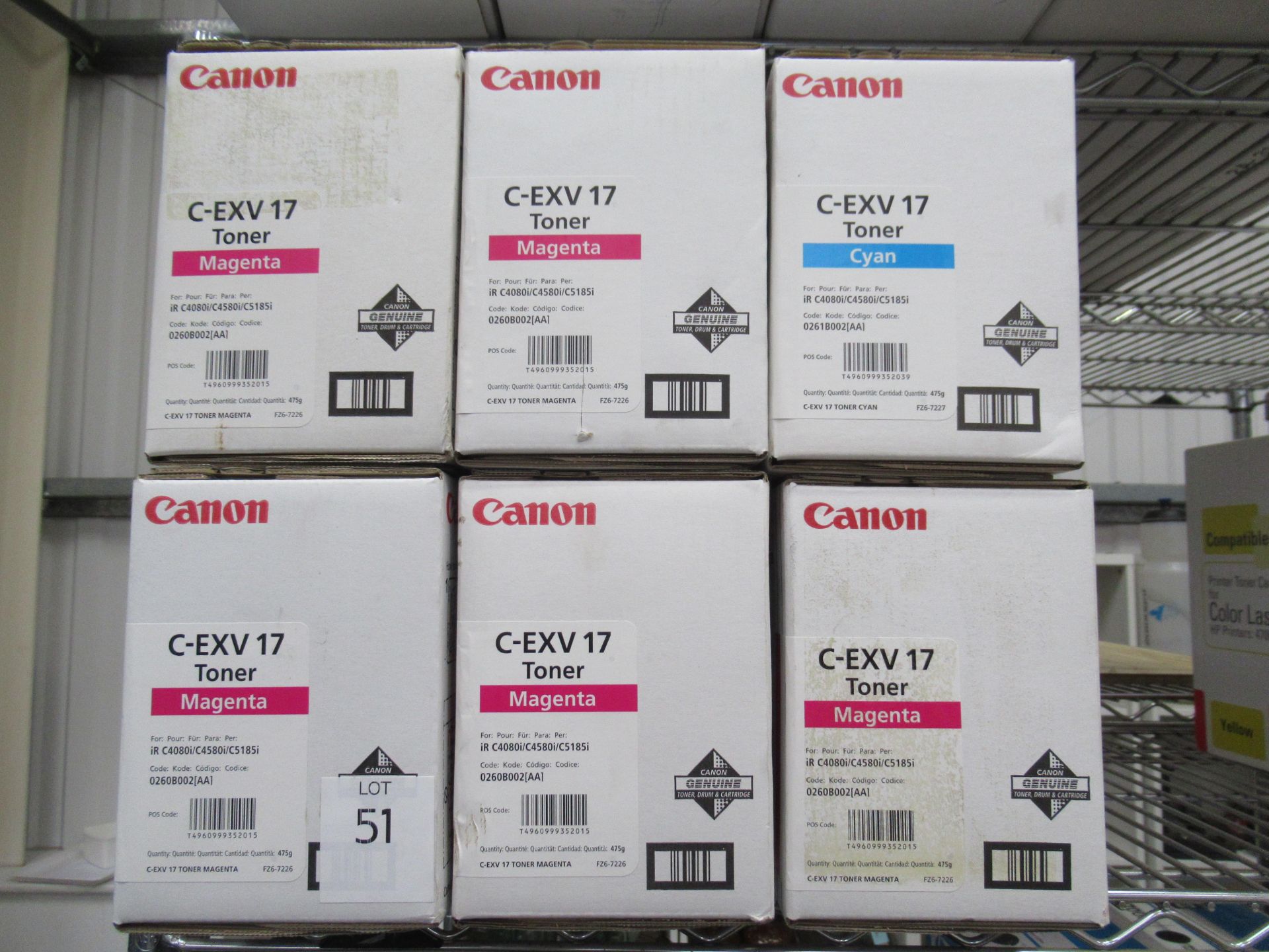 6x Canon C-EXV17 Toner Cartridges