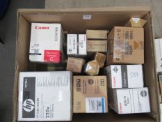 Box to contain quantity of various toner, printer cartridges