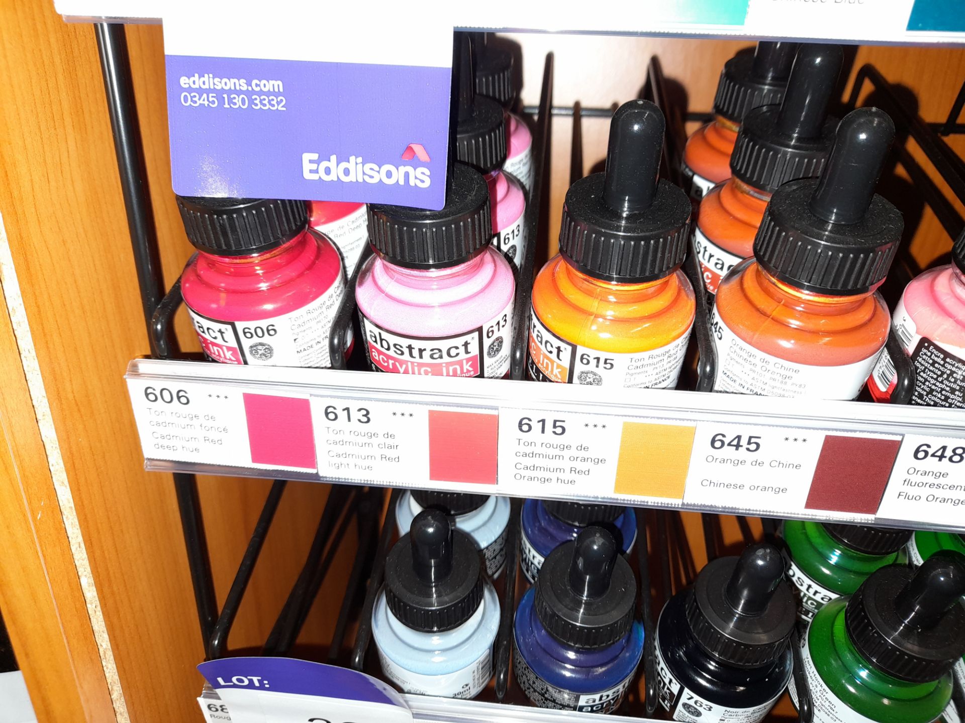 Assortment of Abstract acrylic inks to shelf, various colours, approximately 24 x bottles, RRP £5.95 - Image 2 of 4