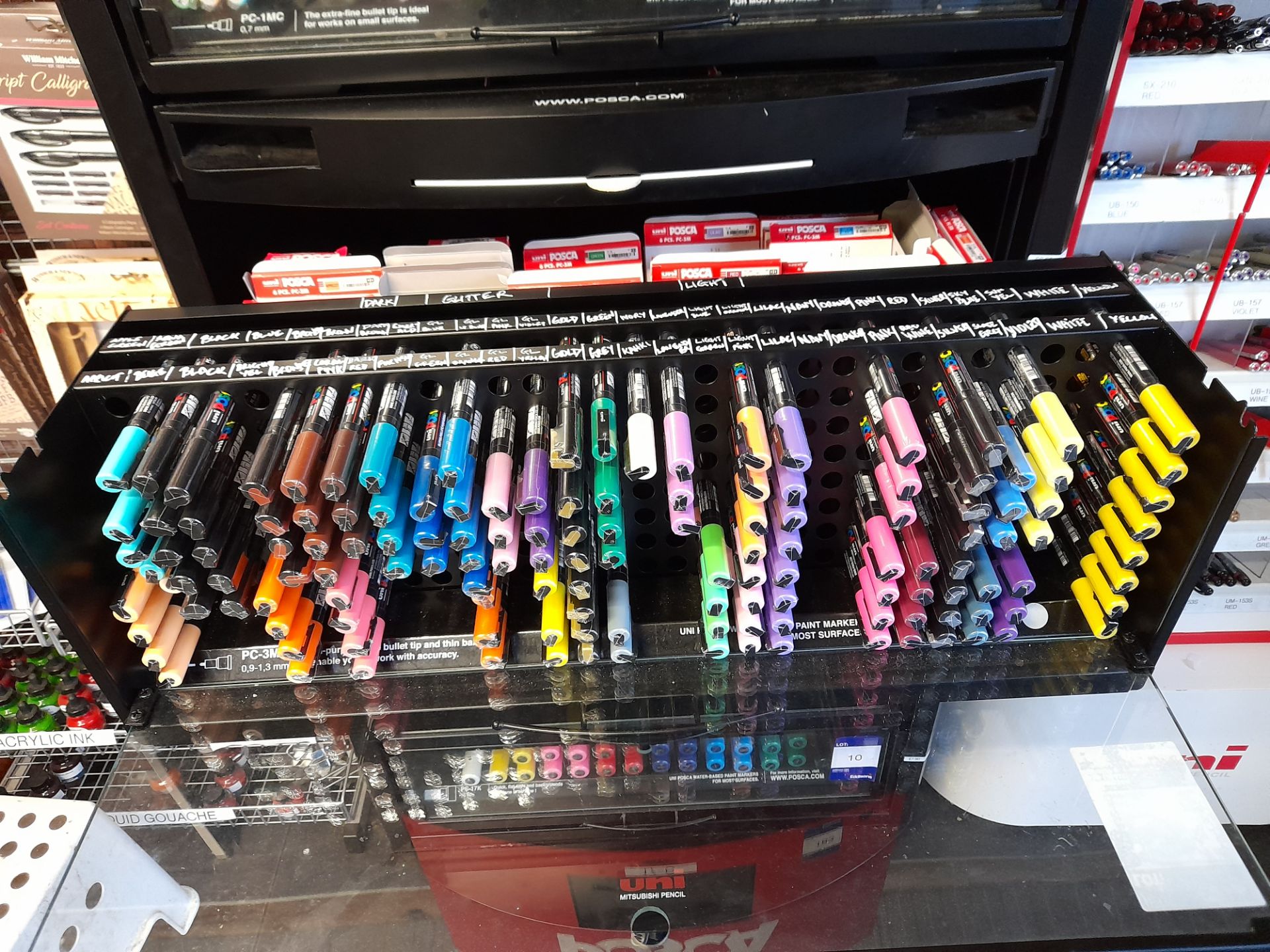 Assortment of Uni Posca PC-3M fine paint markers to drawer, various colours, approximately 150 x - Image 3 of 5