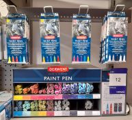 Assortment of Derwent paint pens, including single pens, packs of 5, various colours, RRP