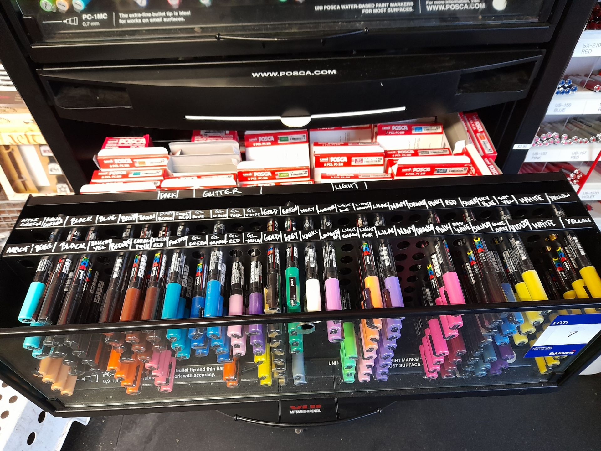 Assortment of Uni Posca PC-3M fine paint markers to drawer, various colours, approximately 150 x - Image 2 of 5