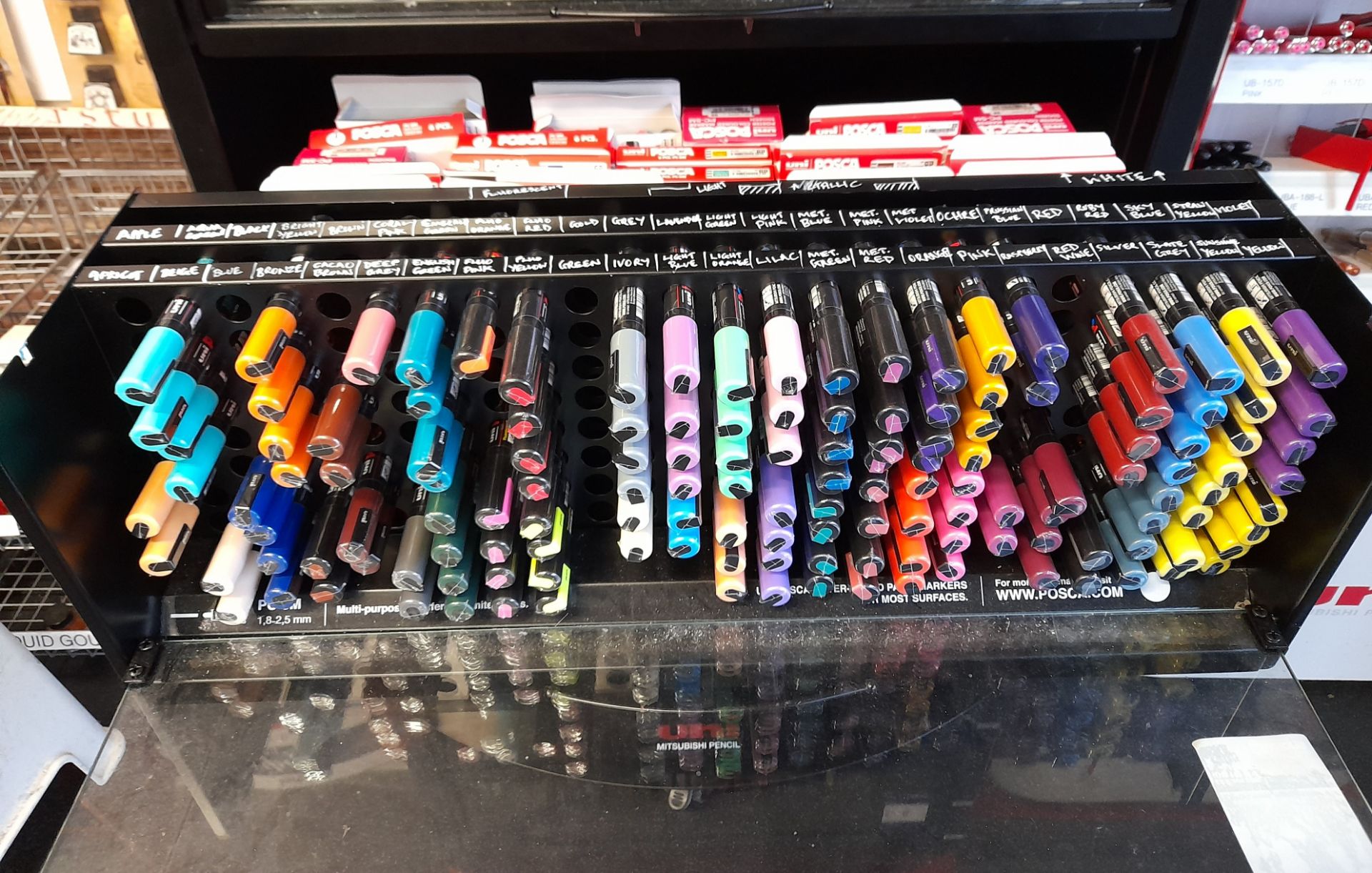 Assortment of Uni Posca PC-5M medium bullet tip paint markers to drawer, various colours, - Image 3 of 4