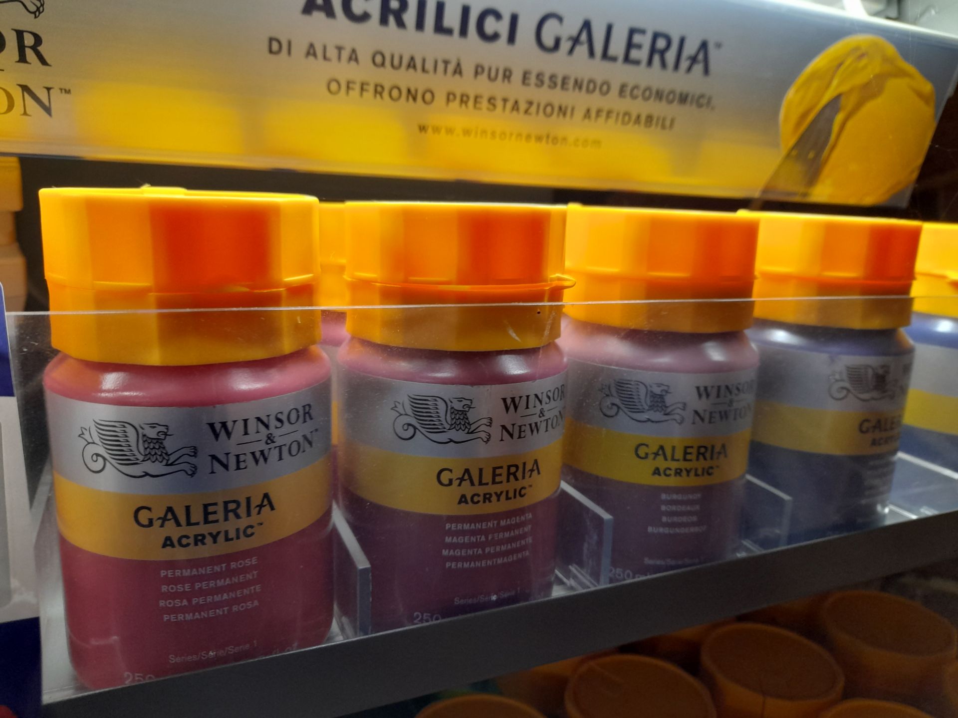 Assortment of Winsor & Newton Galeria acrylic to shelf, various colours, approximately 15 x bottles, - Image 3 of 3