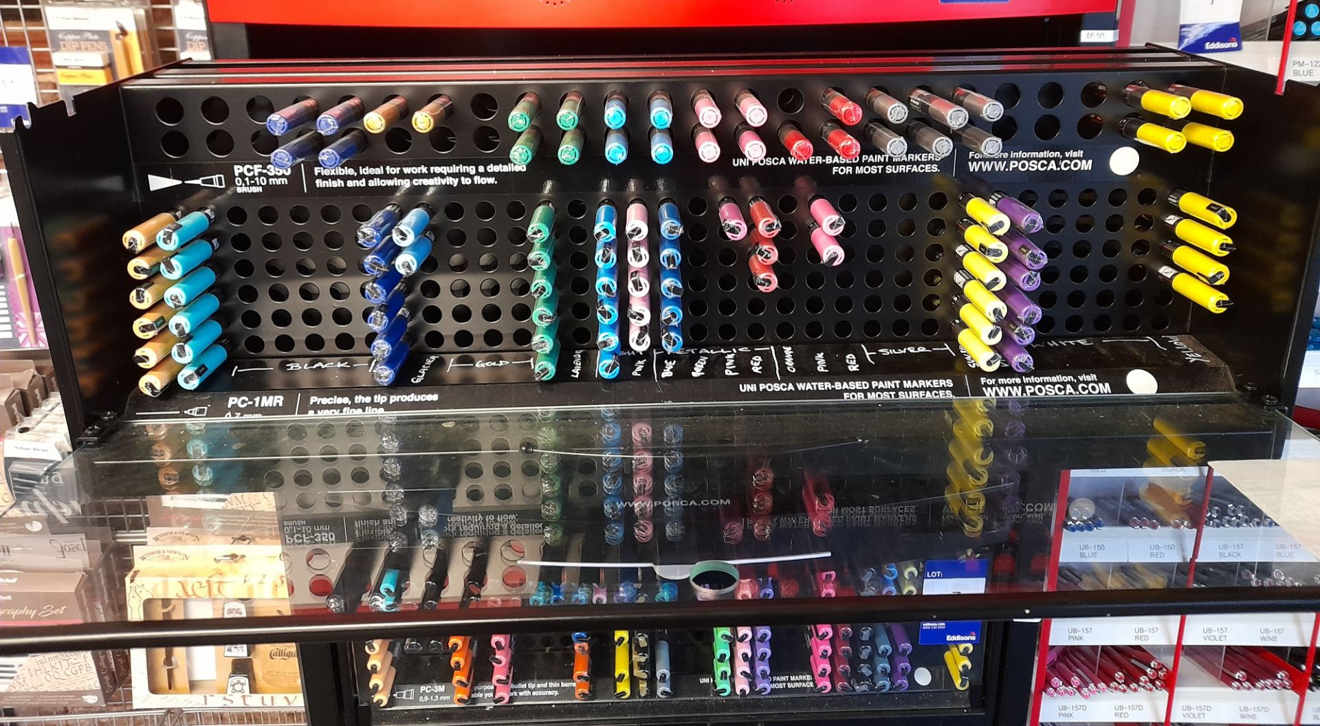 Assortment of Uni Posca PC-1M & PC-1MR fine paint markers to drawer, various colours, - Image 2 of 6