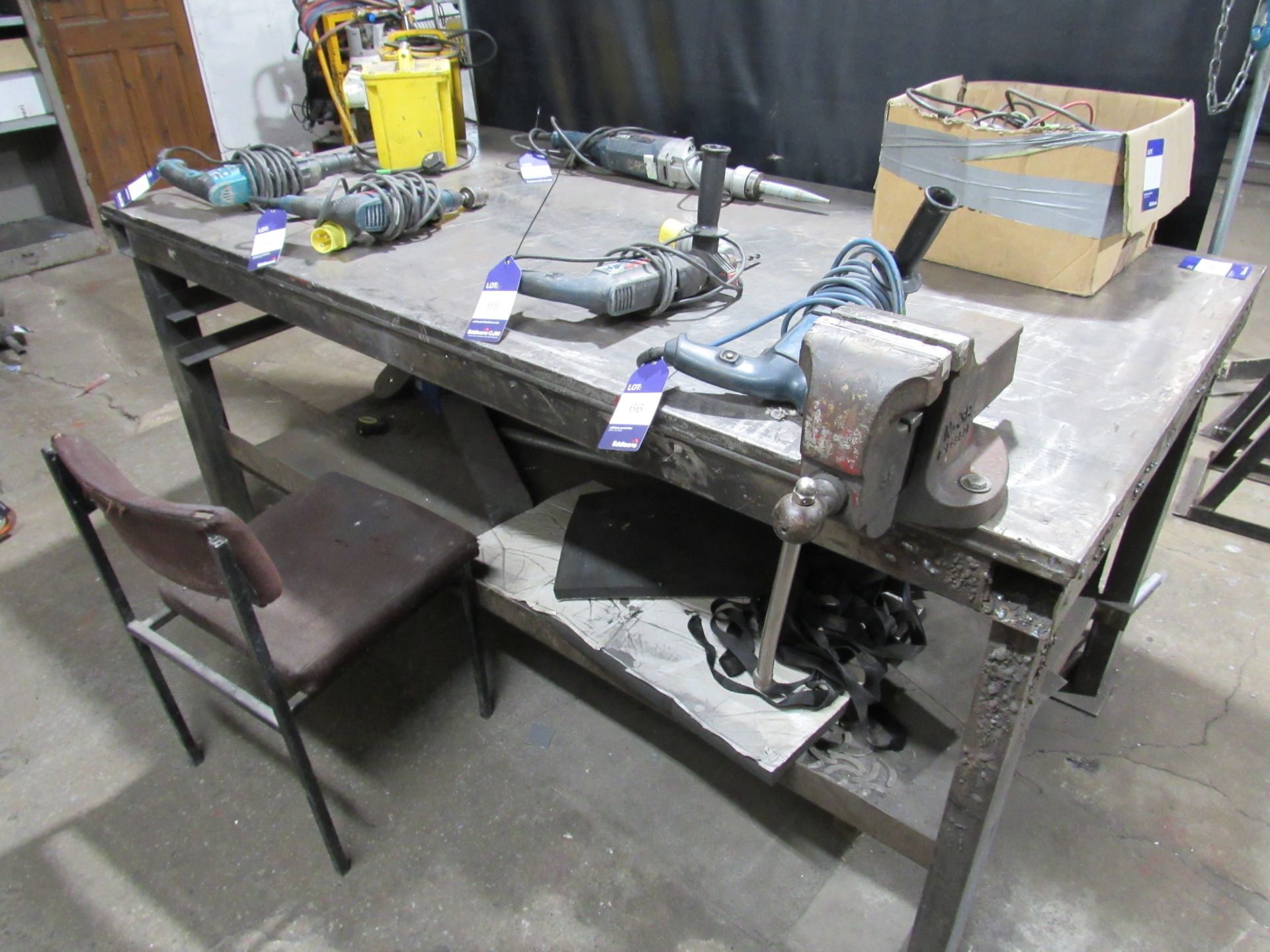 Heavy Duty Steel Fabricated Work Table, 2m x 1m with No.3B Vice - Image 2 of 2