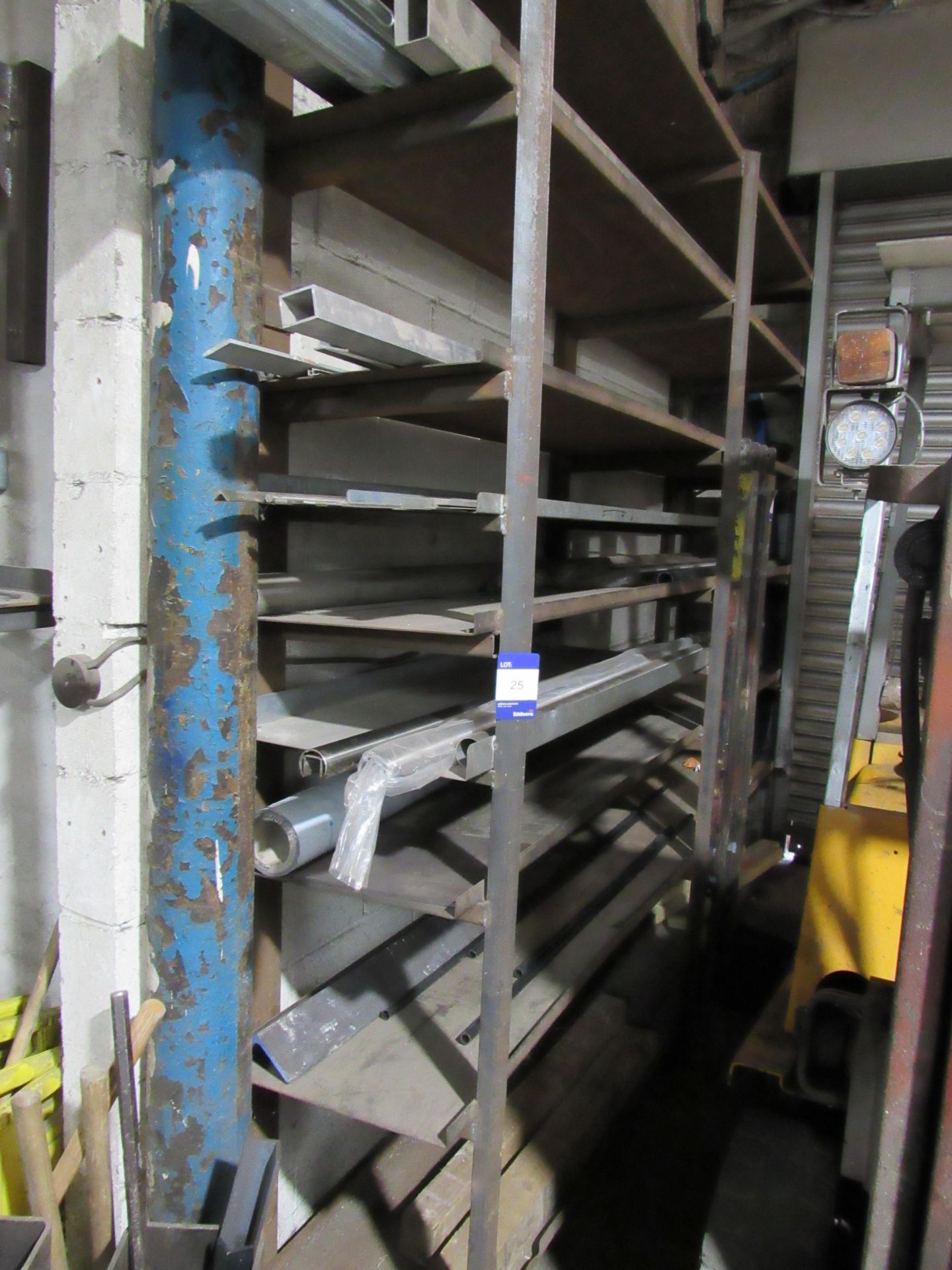 Qty of Various Metal Profile Stock, to 9-Tier Stock Rack - Image 2 of 3