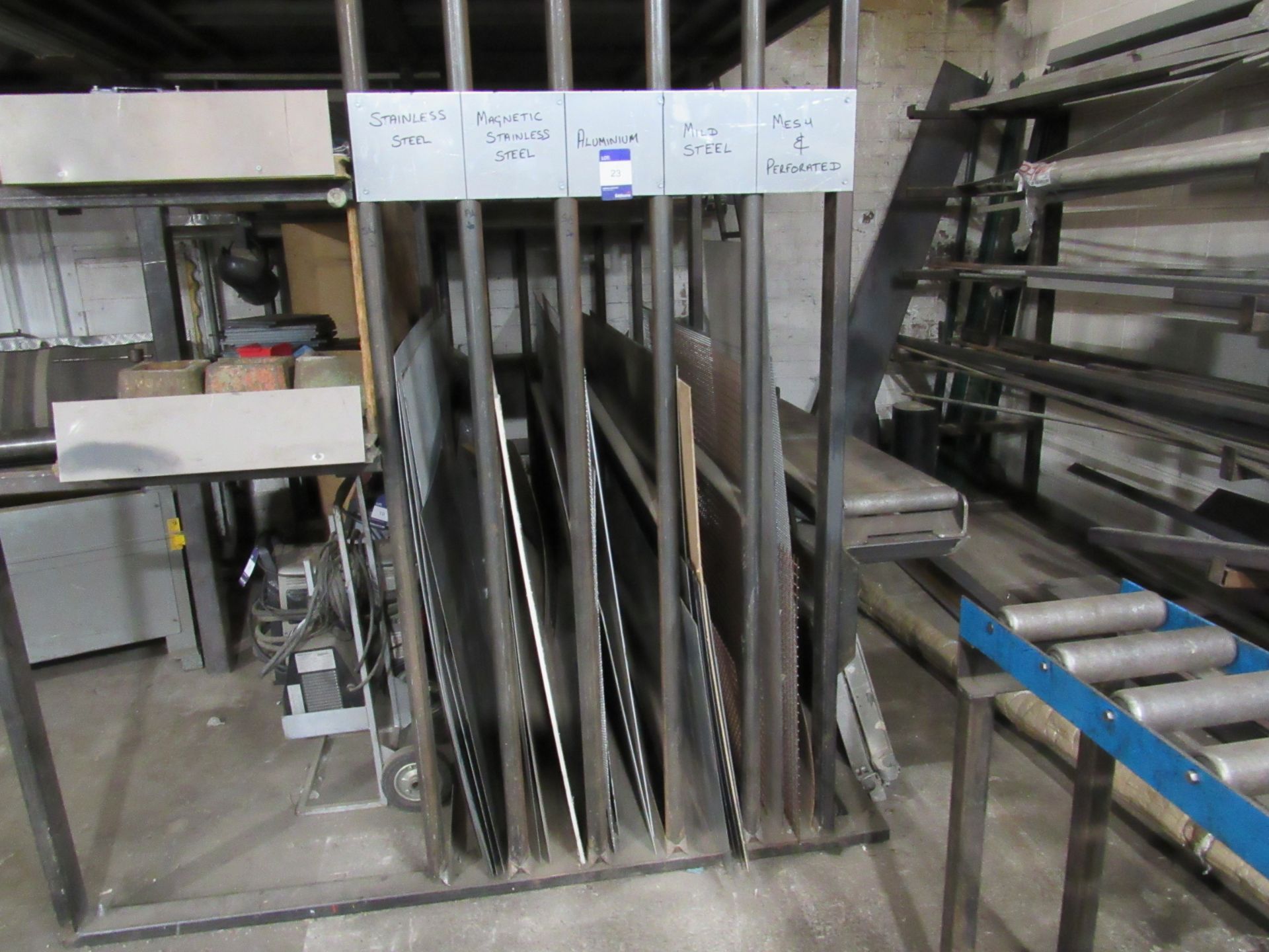 Qty of Various Metal Sheet Stock, to Rack