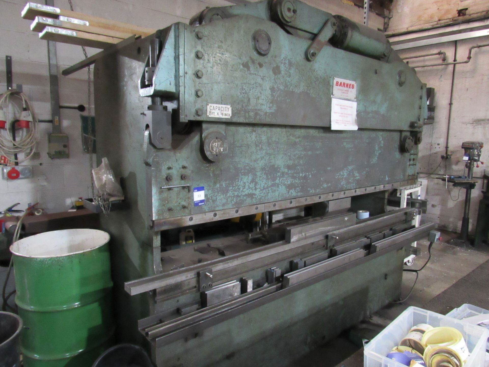 Douglas Barnes Machinery Hydraulic Press Brake, 8ft x 1/8inch Capacity with various tooling - Image 2 of 5