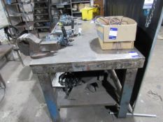 Heavy Duty Steel Fabricated Work Table, 2m x 1m with No.3B Vice