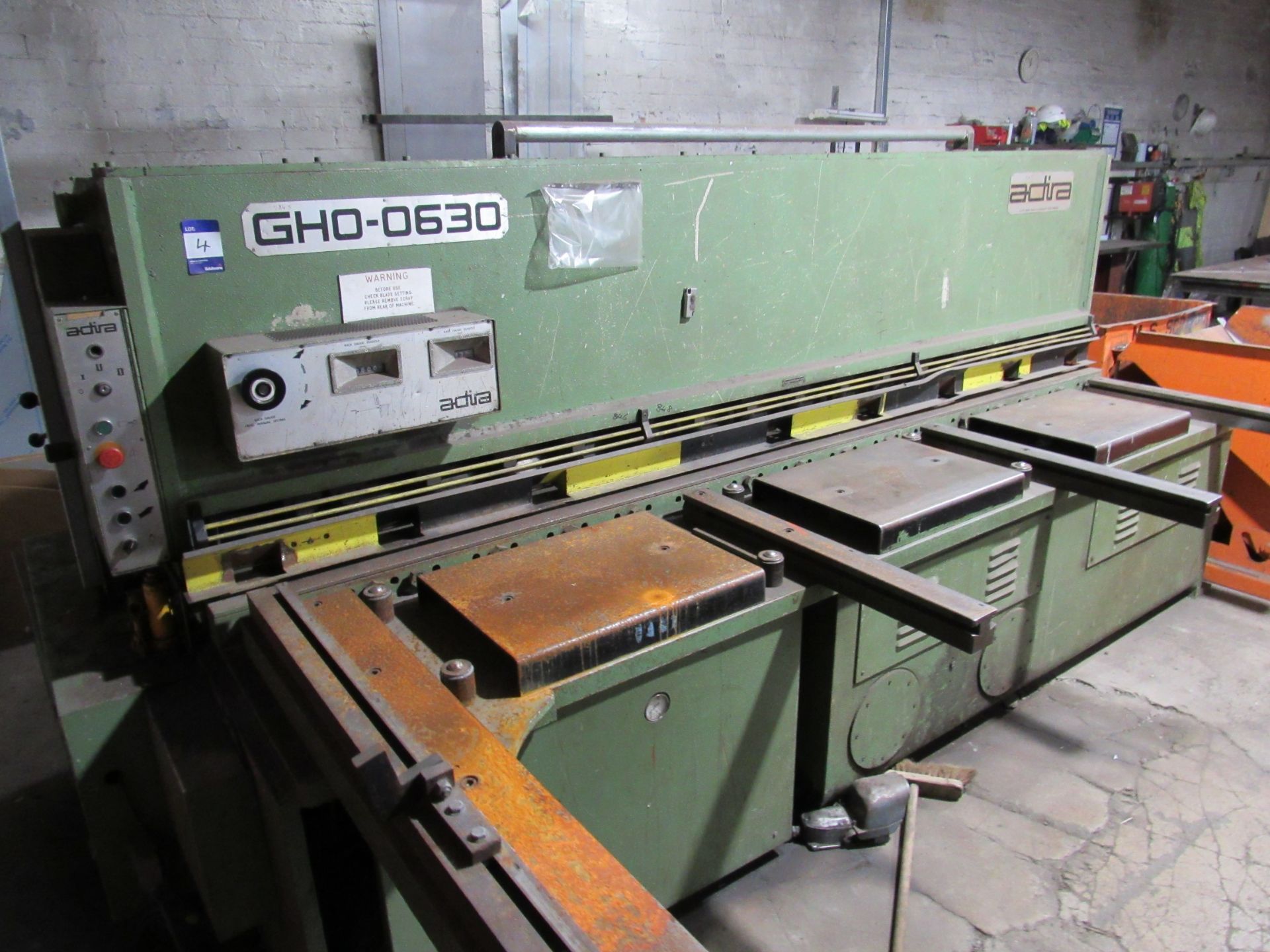 Adira GHO 0630 3050mm x 6mm Hydraulic Swing Beam Guillotine Shear with Back Gauge, Manual Blade - Image 3 of 7