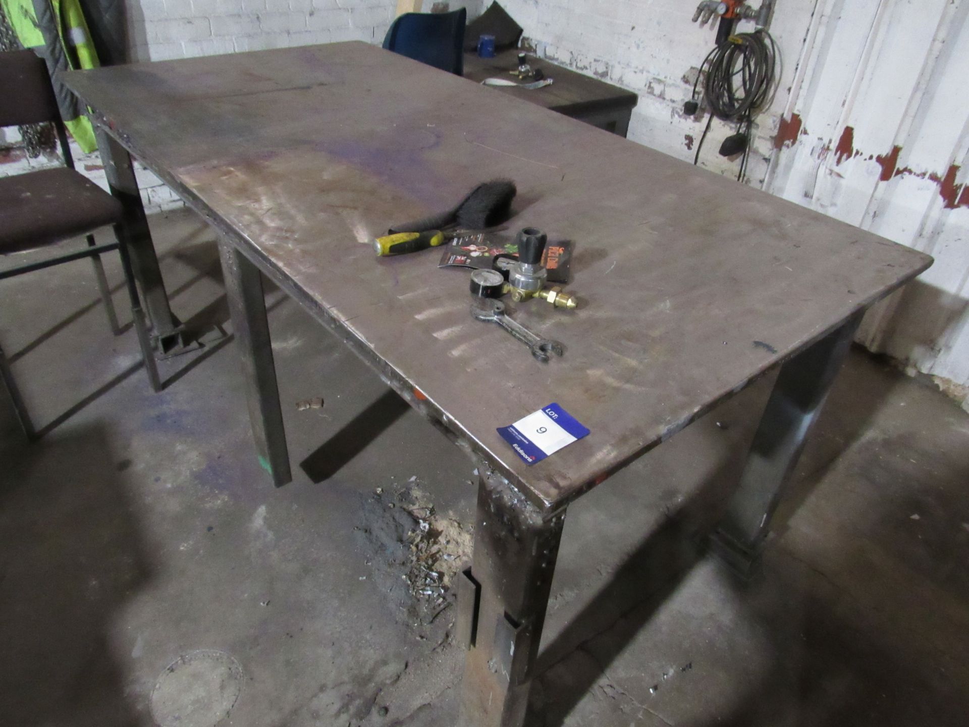 Heavy Duty Steel Fabricated Work Table, 2m x 1.25m