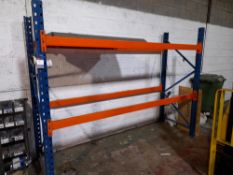 2 x Assorted bays of racking, 1 comprising 2 x end frames (Approx. 900 x 2100) and 4 x crossbeams (