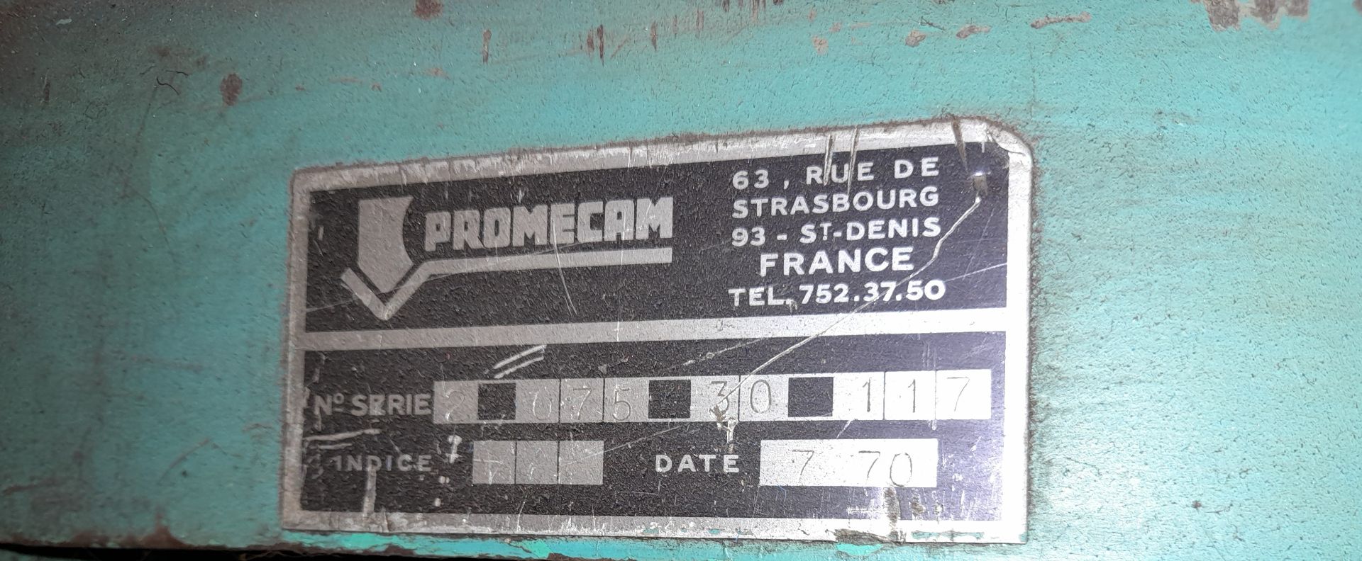 Promecam RG-75-30 press brake, Serial Number 2 075 30 117, Date 1970, Bed width 3000 - Image 6 of 6