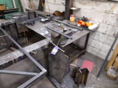 Steel fabricated engineers work bench (Approx. 2700 x 1000) with Record No6 vice